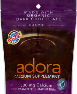 Adora Dark Chocolate Calcium Disk 6/30 CT [UNFI #72958] T