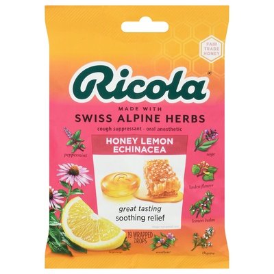 Ricola Cough Drops,Honey Lemon Echinacea 8/19 Ct [UNFI #88366] T