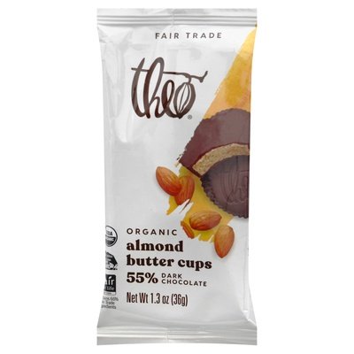 Theo Chocolate Slated Almond Butter Cup Dk 12/1.3 Oz [UNFI #42350]