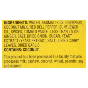 Tasty Bite Chickpea Biryani,Rice Bowl 6/7 Oz [UNFI #32947]