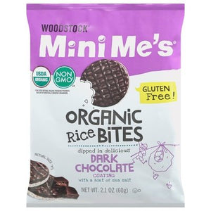 Woodstock Mini Mes Rice Bites Dark Chocolate 8/2.1 Oz [UNFI #41169]