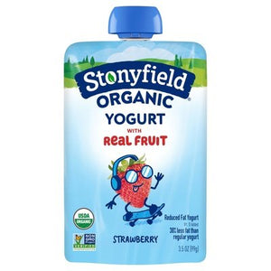 Stonyfield Organic Kids Strawberry Lowfat Yogurt Pouch 8/3.5 Oz [UNFI #18496]