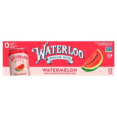 Waterloo Watermelon Sparkling Water 2/12/12 Oz [UNFI #60893] T