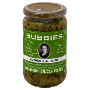 Bubbies Kosher Dill Relish 6/16 Oz [UNFI #89196]