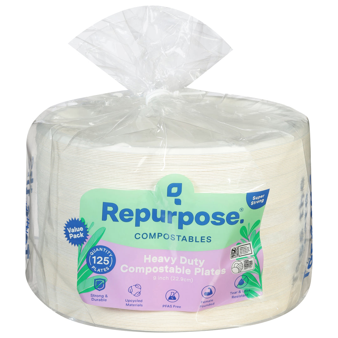 Repurpose Compostable Heavy Duty Plates 4/125 Ct [UNFI #35396] T