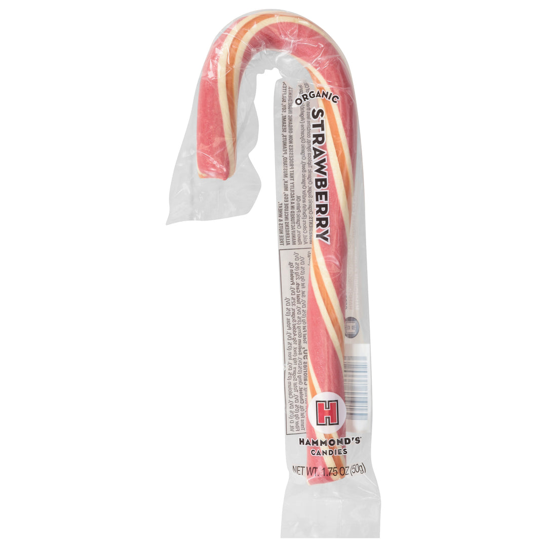 HammondS Candies Strawberry Candy Cane Og2 48/1.75OZ [UNFI #16610]