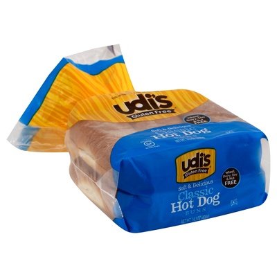Udis Gluten Free Buns Classic Hot Dog 6 Pack 6/14.4 Oz [UNFI #70885]