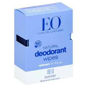 Eo Deodorant Wipes Lavender 6Ct 12/6 Ct [UNFI #41755] T
