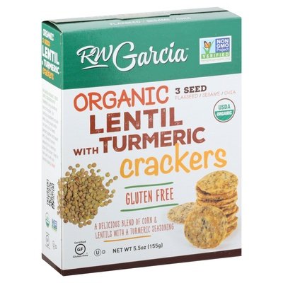 R.W. Garcia Lentil With Turmeric Crackers 6/5.5 Oz [UNFI #08748]