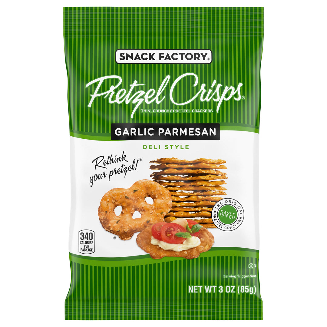 Pretzel Crisps Garlic Parmesan Pretzel Crisps 8/3 OZ [UNFI #47960]