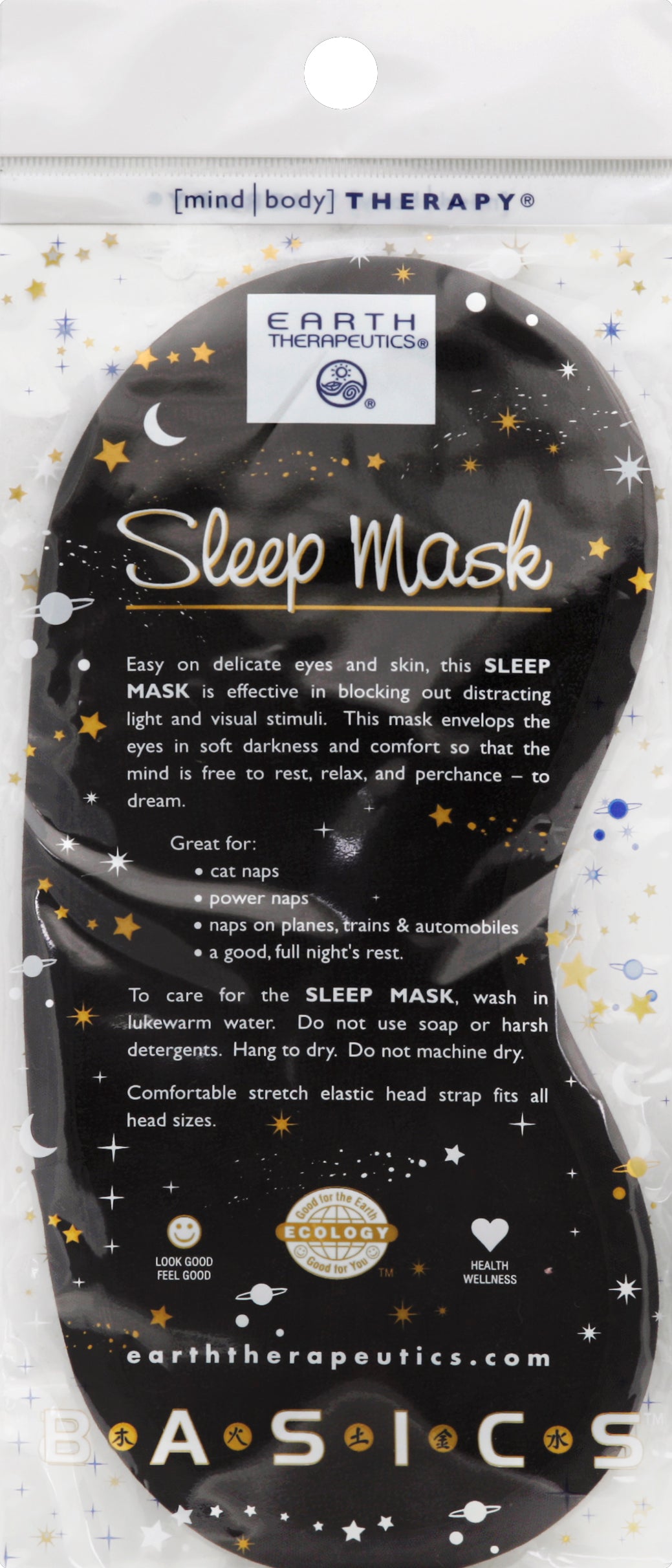 Earth Therapeutics Sleep Mask Black .05 Oz [UNFI #58138] T