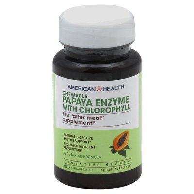 American Health Papaya W/Chlorophyll 100 Tab [UNFI #84929] T