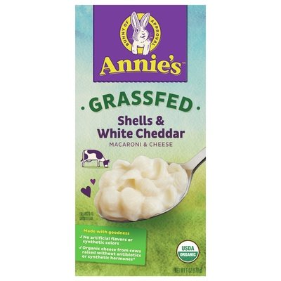 Annies Homegrown Grass Fed Shells & White Cheddar 12/6 Oz [UNFI #26429]