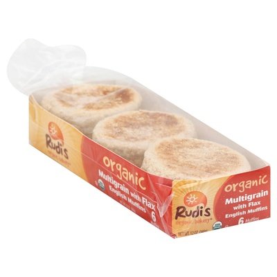Rudis Rocky Mountain Bakery Multigrn W/Flax English Mfn 6Ct 8/12 Oz [UNFI #77794]
