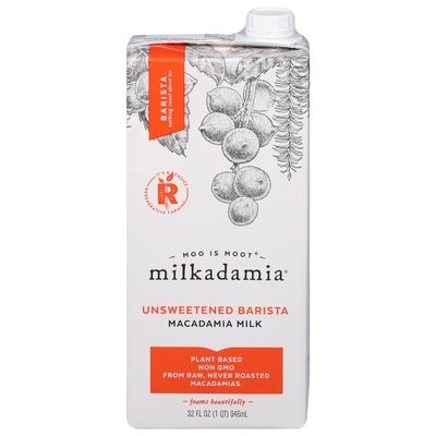 Milkadamia Unsweetened Barista Macadamia Milk 6/32 Oz [UNFI #77094]