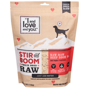 I And Love And You Dog Food Raw Raw Beef Boom 4/3 LB [UNFI #39315] T