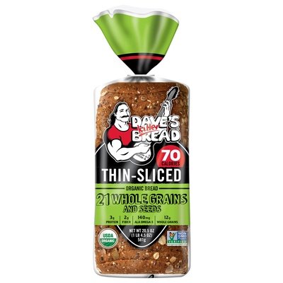 Daves Killer Bread Bread,21 Whole Grain,Thin 10/20.5 Oz [UNFI #23717]