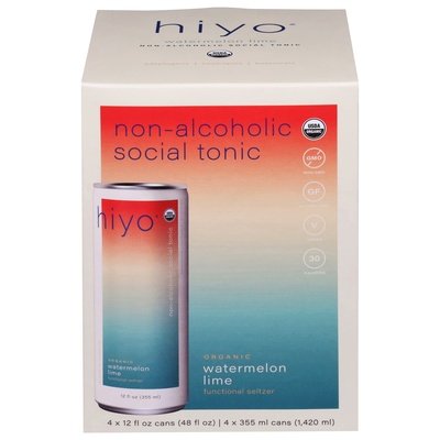 Hiyo Watermelon Lime Seltzer 4 Pk 6/4/12 Oz [UNFI #46469] T