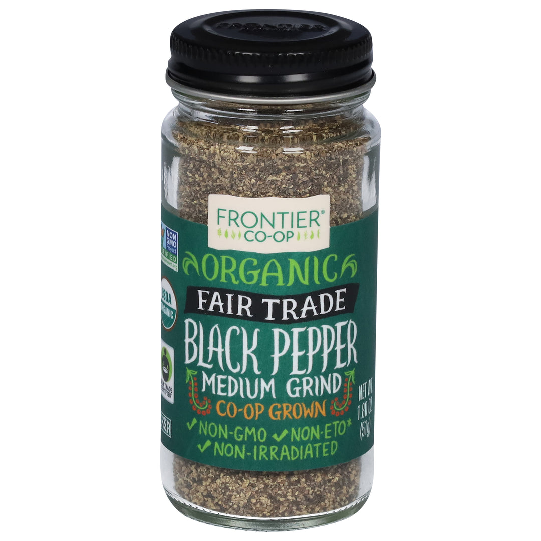 Frontier Nat Prod Co-op Pepper,Blk Med,Grind,Fair Trade 1.80 Oz [UNFI #64137]