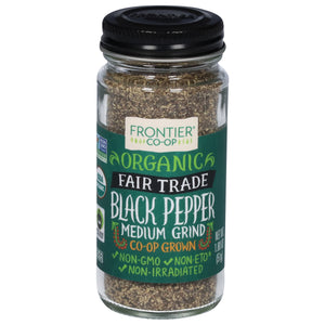 Frontier Nat Prod Co-op Pepper,Blk Med,Grind,Fair Trade 1.80 Oz [UNFI #64137]
