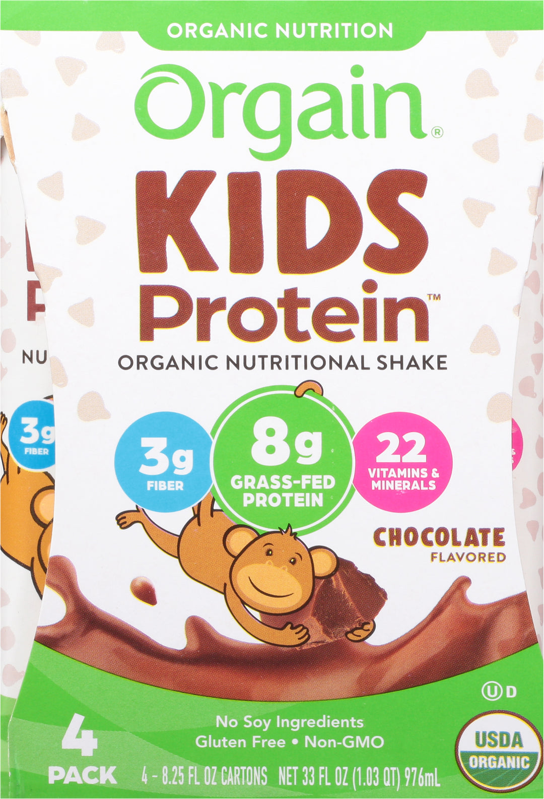 Orgain Kids Chocolate 4/4/8.25 Oz [UNFI #36489]