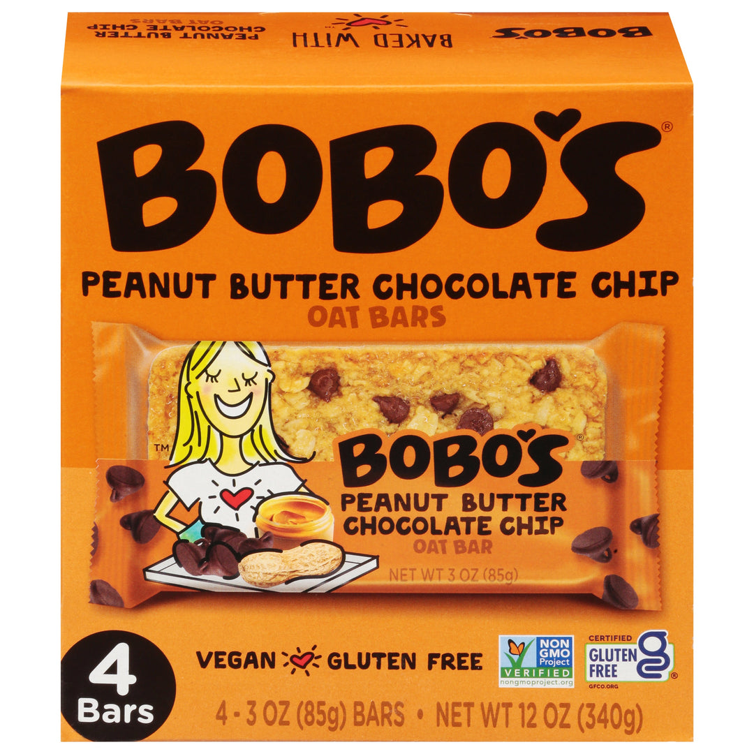 BoboS Oat Bars Peanut Butter Chocolate Chip 6/4 PACK [UNFI #46479]