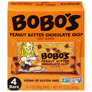 BoboS Oat Bars Peanut Butter Chocolate Chip 6/4 PACK [UNFI #46479]