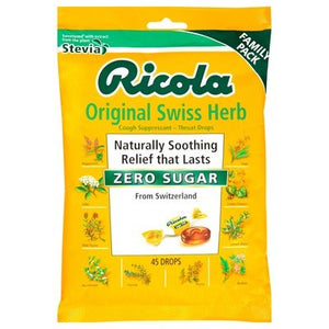 Ricola Cough Drop,Swiss Herb,Sugar Free W/Stevia 6/45 Ct [UNFI #26809] T