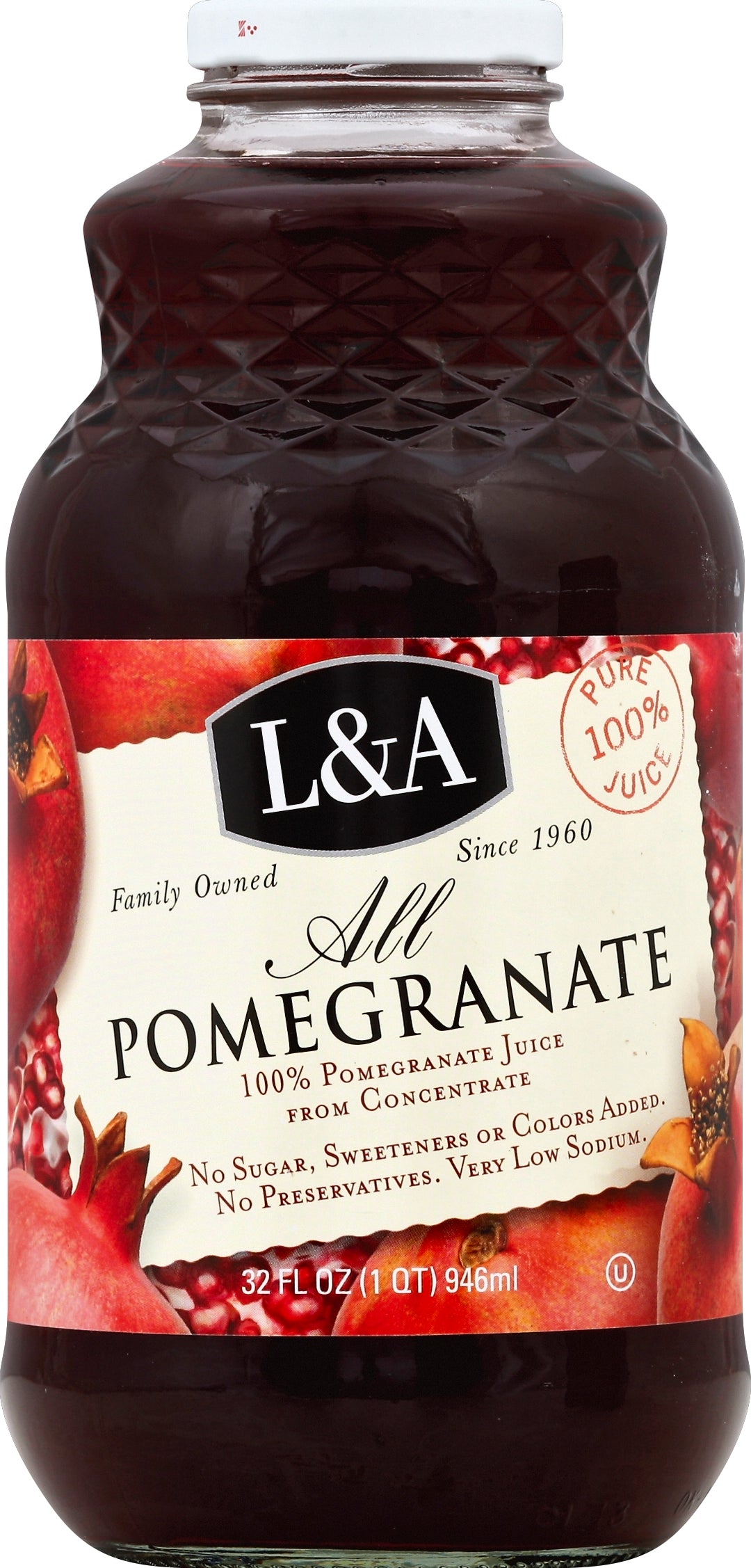 L & A Juice All Pomegranate 6/32 Oz [UNFI #59567]