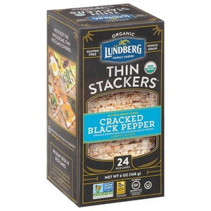 Lundberg Family Farms Thin Stackers Black Pepper 6/6 Oz [UNFI #55439]