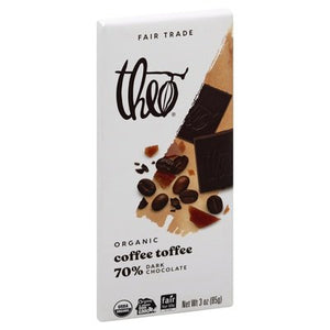 Theo Chocolate Coffee Toffee,70% Dark 12/3 Oz [UNFI #82167]