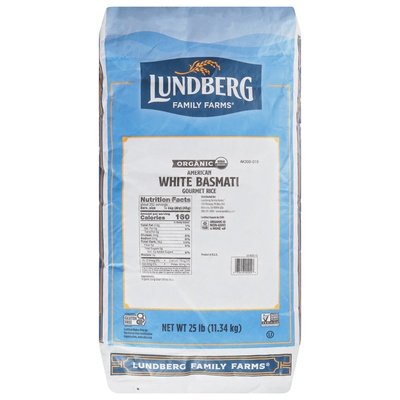 Lundberg Family Farms Basmati Rice White Food Service 25 Lb [UNFI #01604]