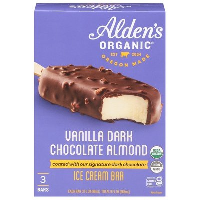 Aldens Organic Vanilla Almond Bar 12/3/3 Oz [UNFI #78729]