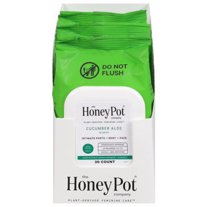 The Honey Pot Cucumber & Aloe Intimate Wipes 30 Ct [UNFI #21647] T