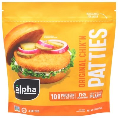 Alpha Foods Original Chikn Burger Patties 12/10 Oz [UNFI #80104]