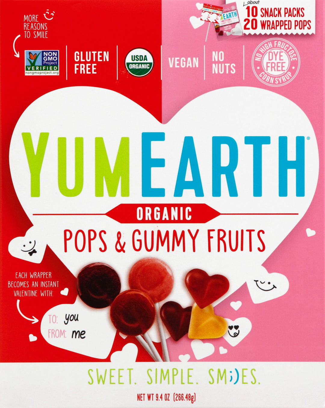 Yumearth Valentines Candy Assorted Og2 6/9.4 OZ [UNFI #58659]