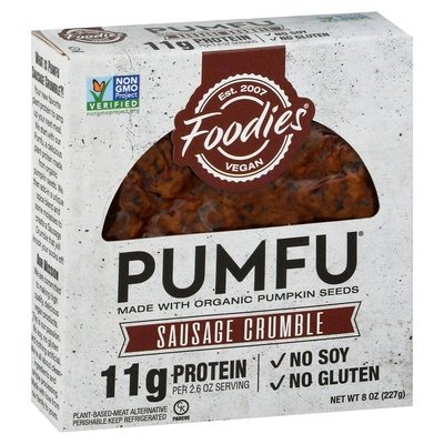 Foodies Vegan Pumfu Sausage Crumble 8/8 Oz [UNFI #74055]
