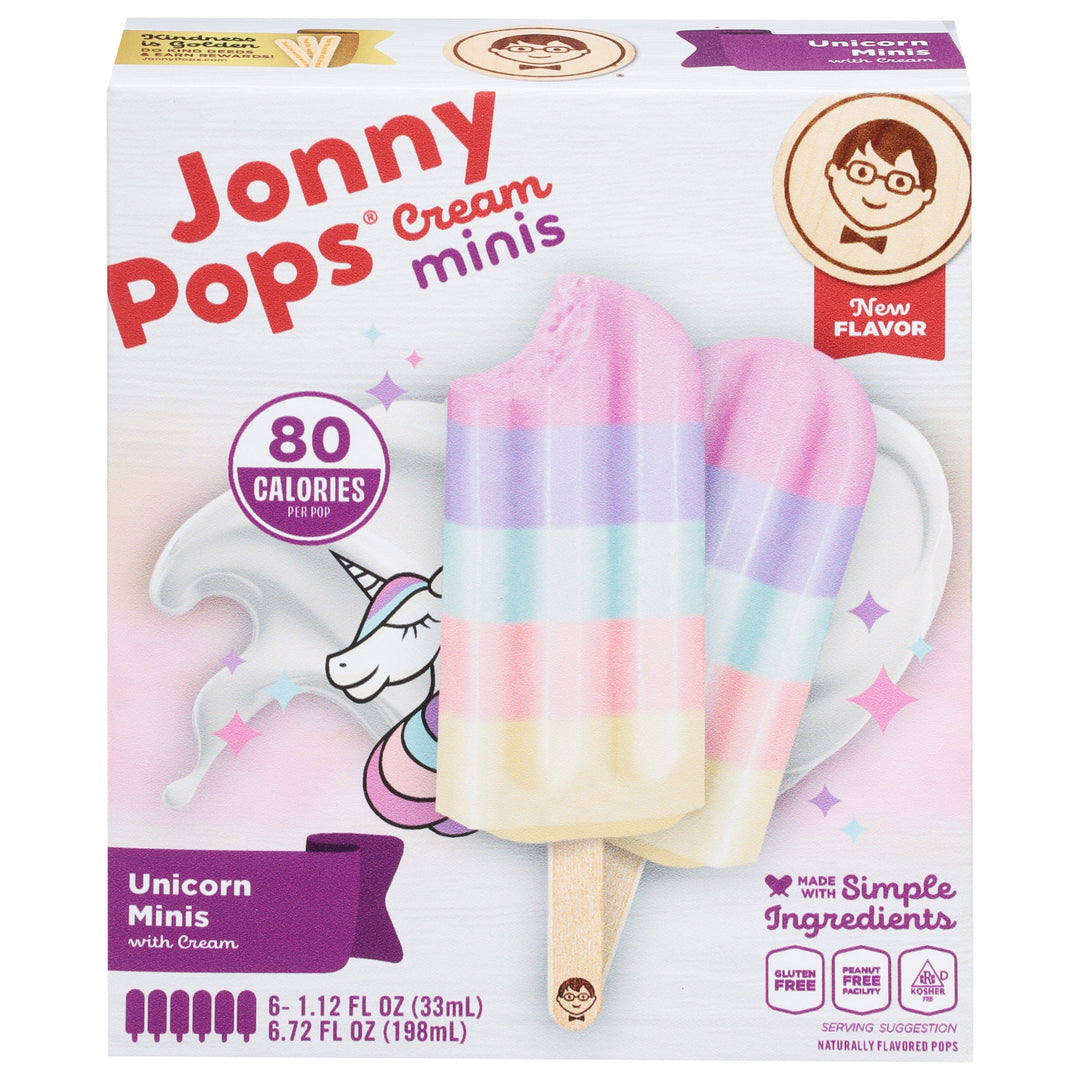Jonnypops Ice Cream Pop Mini Unicorn 6/6.72 OZ [UNFI #68132]