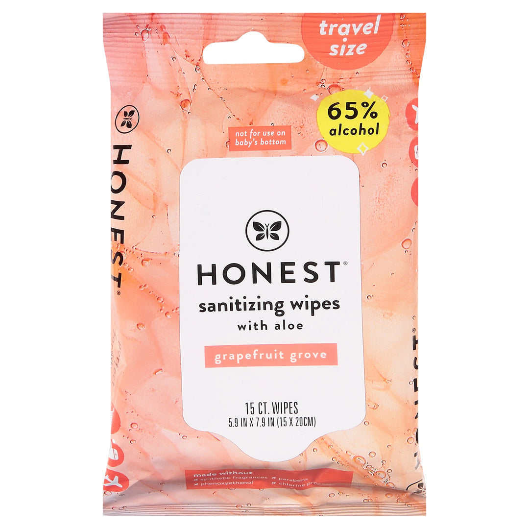 The Honest Co Grapefruit Grove Sanitizer Wipes 15 CT [UNFI #83393] T