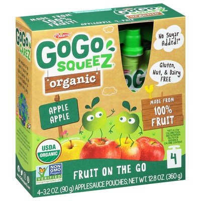 Gogo Squeez Apple Apple 12/4/3.2 Oz [UNFI #23895]