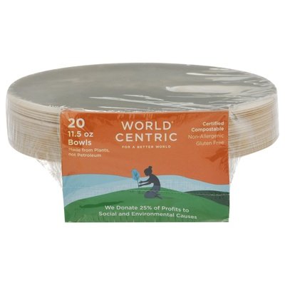 World Centric Bagasse Bowl 11.5 Oz Retail 12/20 Ct [UNFI #64770] T