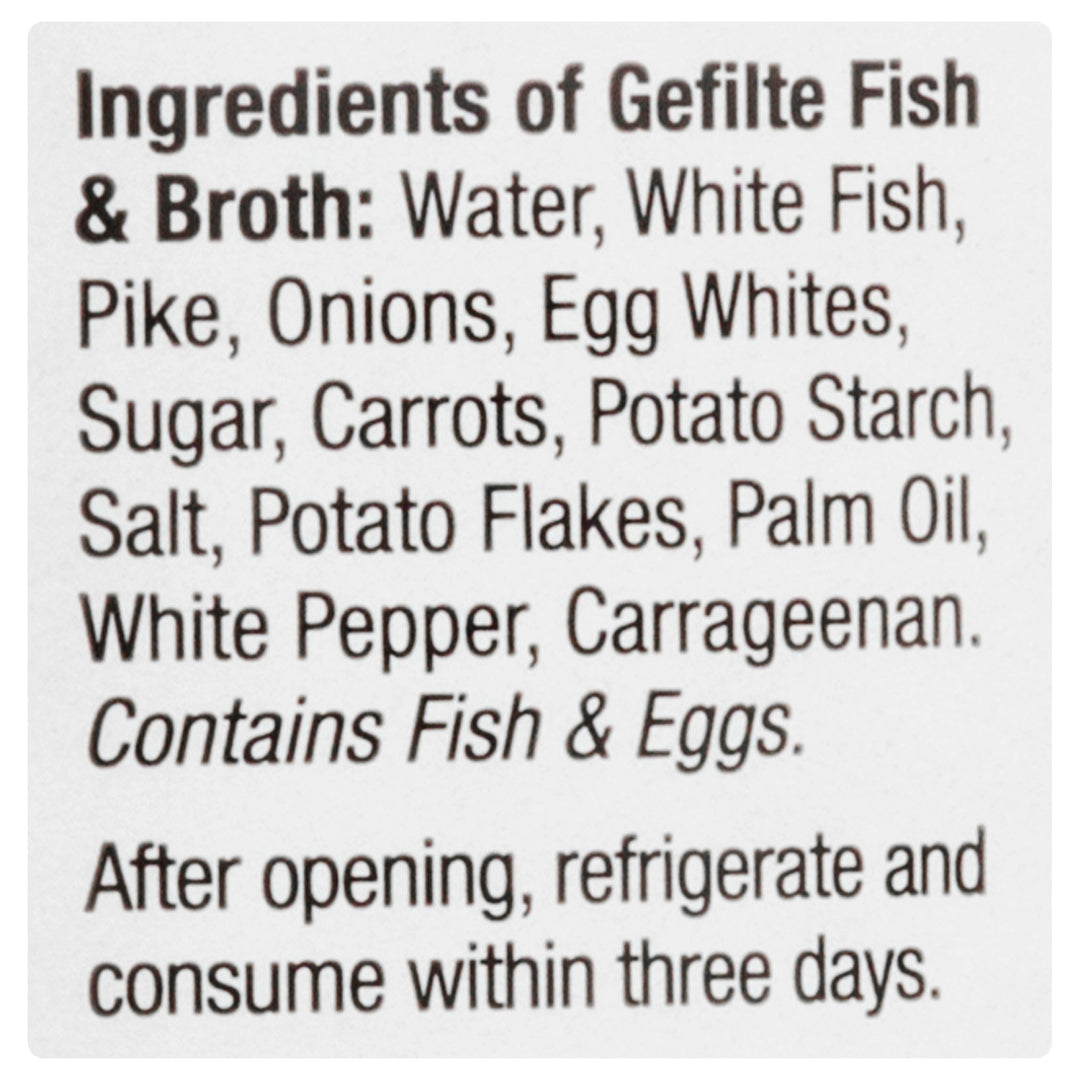 Yehuda Gefilte Fish White & Pike 12/24 Oz [UNFI #26997]