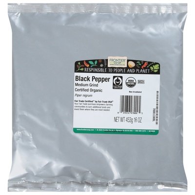 Frontier Nat Prod Co-op Pepper Black Medium Grind 1 Lb [UNFI #01185]