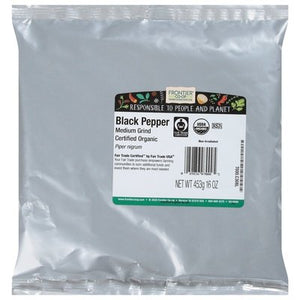 Frontier Nat Prod Co-op Pepper Black Medium Grind 1 Lb [UNFI #01185]