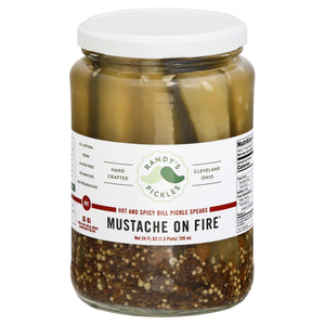 Randys Pickles Mustache On Fire 6/24 Oz [UNFI #73519]