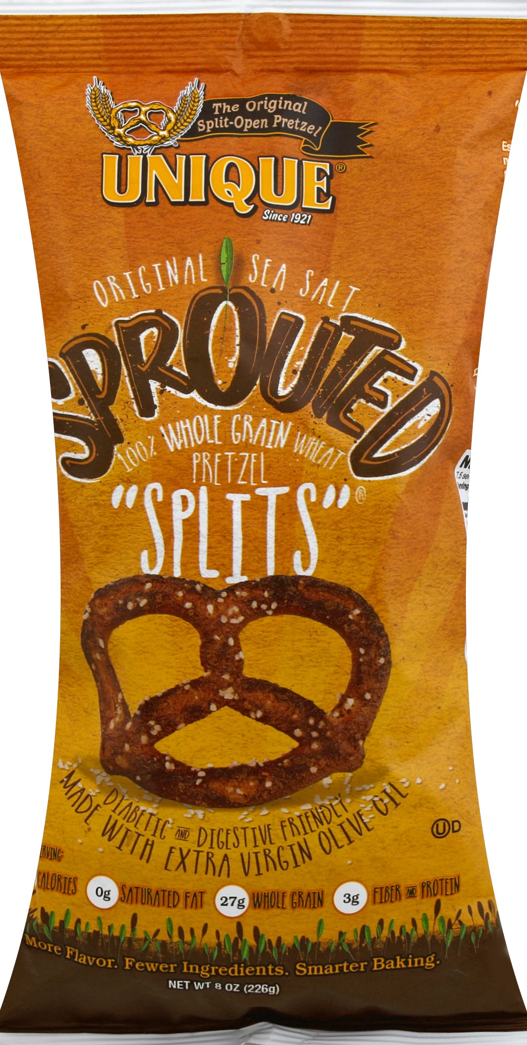 Unique Pretzels Sprouted Splits 12/8 Oz [UNFI #78908]