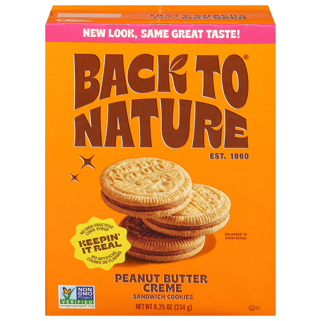 Back To Nature Peanut Butter Cream Sandwich 6/8.25 OZ [UNFI #86713]