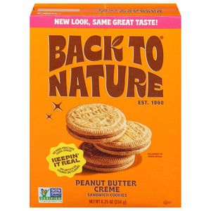 Back To Nature Peanut Butter Cream Sandwich 6/8.25 OZ [UNFI #86713]