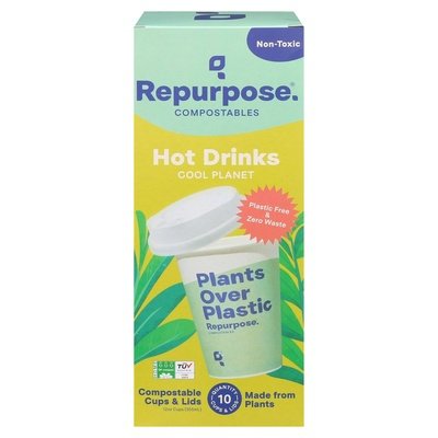 Repurpose Hot Compostable With Lids 2/10 Ct [UNFI #40911] T
