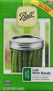 Ball Canning Wide Mouth Lids & Bands 12/12 Ct [UNFI #15737] T
